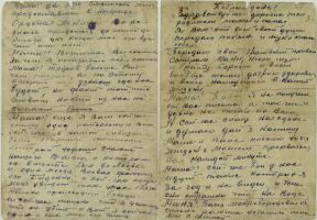 Письмо Алексея Архиповича Захарова из действующей армии родителям. Не ранее января 1944 г. Ф. Р-1234. Оп. 4. Д. 4. Л. 1, 1об.